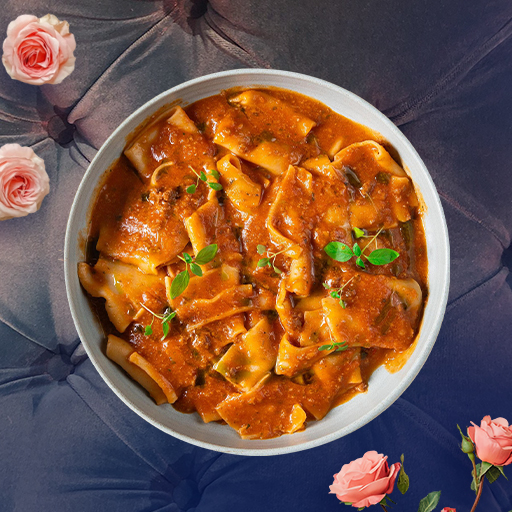 Paccheri with Sausage, Truffle and Porcini